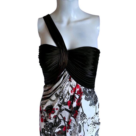 Vintage DALIA Macphee Floral Chiffon Maxi Dress w/1-Diagonal Shoulder Strap - Picture 2 of 10